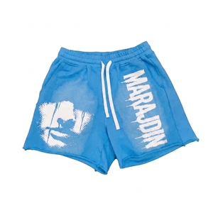 Shorts pour hommes, vêtements de sport d'été, shorts avec strass, séchage rapide, jogging, style délavé à l'acide, style hip hop pour hommes - Product Image 6
