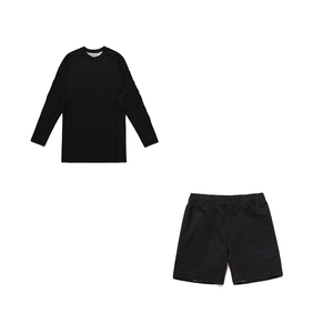 Conjunto de Camiseta de Manga Larga y Pantalones Cortos Azules para Niños, Secado Rápido, Ropa de Artes Marciales Mixtas, Corte Regular, Poliéster, Kit Deportivo Infantil - Product Image 5