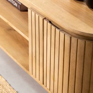 Meuble TV Vandana Novara Neo Slat, console de divertissement minimaliste en bois massif moderne - Product Image 3