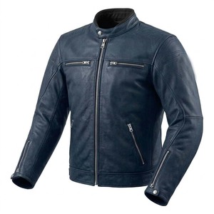 Heavy Duty Unisex Genuine Leather Racing Motorbike Jacket Long <b>Thin</b> Canvas CE Certified Biker Protection Front Logo Hooded - Product Image 5