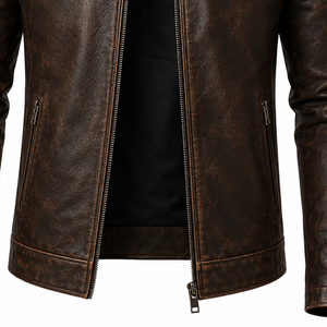 2026 Custom Leather <b>Jacket</b> Manufacturer Wholesale Fashion Apparel Supplier Premium Genuine Leather Outerwear OEM Private Label - Product Image 6