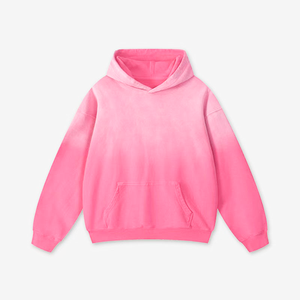 Sudadera con capucha unisex extragrande de punto con efecto degradado, estilo casual, con bolsillo y mangas regulares, para otoño, venta al por mayor - Product Image 3