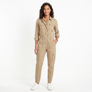 <b>Women's</b> Winter Loose Solid <b>Utility</b> <b>Jumpsuit</b> Casual Cargo One-Piece Outfit OEM ODM Wholesale Factory Custom Logo | Low MOQ - Product Image 1