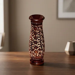 Vase à fleurs en bois pour la décoration de la maison, pot à fleurs décoratif en bois, vase de table en bois naturel - Product Image 3