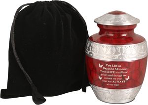 Urnas de Cremación para Niños, Color Rojo, 5 Pulgadas, Metal Art Deco, Hechas a Mano, Capacidad Personalizable - Product Image 2