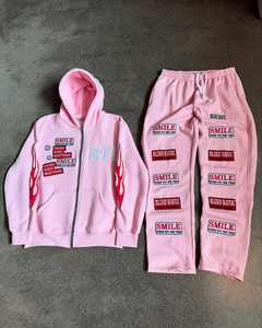 Ensemble de survêtement décontracté tendance pour homme avec logo imprimé en relief, sweat à capuche et pantalon de jogging, fabricant sur mesure - Product Image 5