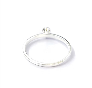 Handmade Silver 925 <b>Ring</b> With Small Round Black Onyx Stone Plain <b>Thin</b> Stacking Band Daily Wear Jewelry - Product Image 4