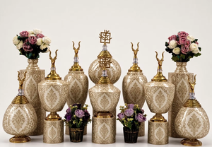 แจกันตกแต่งสีทองหรูหราสำหรับตกแต่งโรงแรม งานแต่งงาน และงานเลี้ยง - Product Image 5