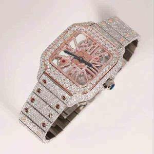 Reloj de Cuarzo Moissanite Premium para Hombre, Totalmente Cubierto de Diamantes de Imitación, con Correa de Acero Inoxidable, Diseño Hip Hop de Lujo - Product Image 5
