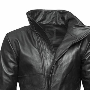 Men's Luxury Genuine Leather Trucker <b>Jacket</b> Modern Western Style Full Grain Leather Fashion Coat Wholesale Manufacturing - Product Image 4