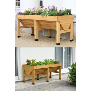 Wholesale 2-Tier Wooden Raised <b>Garden</b> Bed Outdoor <b>Planter</b> Box Stand Made of Natural Fir Wood with Drainage Holes for <b>Vegetables</b> - Product Image 3