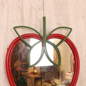 Best Selling Rattan <b>Mirror</b> Apple Shape Wall Decor Handmade Natural Frame Eco Friendly Sustainable Wholesale Bulk OEM Supplier - Product Image 2