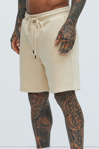Shorts Bermuda Homme en Coton Uni Taille Mi-Haute avec Cordon Élastique – Tenue Décontractée 100% Coton 330 GSM Non Tissé Léger - Product Image 3