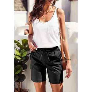 Custom Logo Women's Mid Waist Skinny Fit Stretch Gym Shorts Lightweight Eco-Friendly Moisture Wicking Yoga Running Fitness Wear - Product Image 3