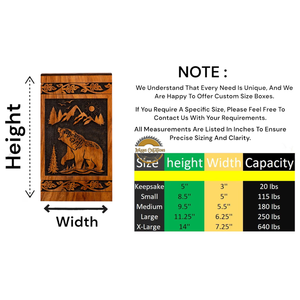 Handcrafted heels view bird wave urn & Natural Wood Cremation Urn Ashes <b>Box</b> Artistic Funeral <b>Memorial</b> <b>Keepsake</b> by AYAANS - Product Image 5