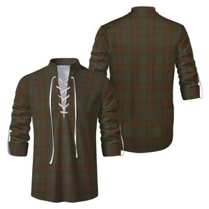 Chemise Kilt Jacobite Traditionnelle Écossaise pour Homme - Chemise à Carreaux Tartan Gris Personnalisée à Manches Longues avec Lacets Qualité Supérieure - Product Image 1