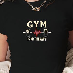 GYM IS MY THERAPY Camiseta corta de moda para mujer - Product Image 2