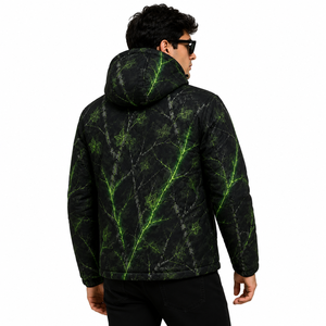 Veste matelassée à capuche pour homme, camouflage vert forêt, imperméable, coupe-vent, isolée thermiquement, pour la chasse, la randonnée, les activités de plein air en hiver - Product Image 4