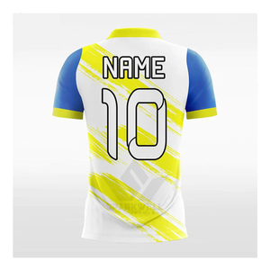 เสื้อฟุตบอลชาย สีน้ำเงินเหลือง แขนสั้น ระบายเหงื่อได้ดี ผลิตจากโพลีเอสเตอร์ พิมพ์ลายทีมหมายเลข 10 ปกคอปก ทรงปกติ - Product Image 2