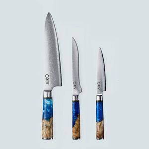 Couteau d'office en acier Damas japonais haute dureté, manche en bois stabilisé et résine, couteau à fruits aiguisé pour cuisine domestique - Product Image 2