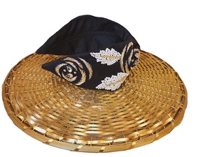 Uxury-Bandeau vintage bleu marine imperméable à l'eau, fait à la main, en perles, à paillettes florales, brodé sur mesure pour femmes, accessoire de vente en gros OEM ODM - Product Image 6