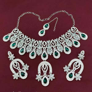Classic Crystal Stone Necklace Set <b>for</b> <b>Women</b> Elegant Geometric Sparkling Jewelry Matching Earrings <b>for</b> Weddings Parties - Product Image 4