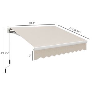 Toldo Manual para Patio Beige de 8 Pies x 6.6 Pies con Manivela y Diseño Extensible para Protección Solar y contra la Lluvia - Product Image 3