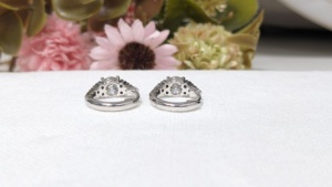 Wholesale 1.80 CTW Brilliant Cut Sparkling Moissanite Halo <b>Huggie</b> Hoop Earrings <b>Solid</b> 14K White <b>Gold</b> for Women-Party Occasion - Product Image 5
