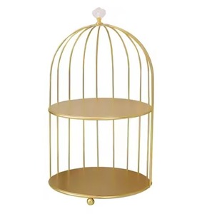 Support à gâteau en métal de luxe à 2 niveaux, présentoir à cupcakes, support de service pour desserts, décoration de table pour mariage et fête - Product Image 2