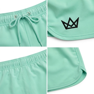 Shorts de bain décontractés pour la plage, légers, d'inspiration sportive, respirants, extensibles dans 4 directions, avec cordon de serrage, pour femmes - Product Image 6