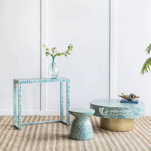 Mother of Pearl Decor Set, Artisanal Inlay <b>Vase</b> & Bowl Collection, Mosaic Shell Decor for Home Office Living Room - Product Image 4