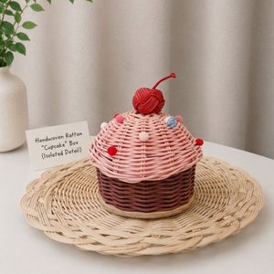 Sustainable Natural Rattan Cupcake Candy <b>Gift</b> Box For Kids Ramadan <b>Eid</b> Treat Basket Handmade Party Favor Wholesale Manufacturer - Product Image 3