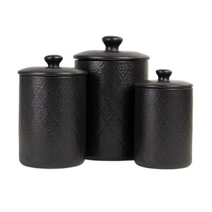3 Piece Glass Jar <b>Canister</b> <b>Set</b> With Marble Base Tray Gold Metal Beaded Decorative Kitchen Food Storage Jars - Product Image 3