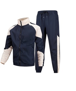 ชุดวอร์มขนแกะคุณภาพสูงสำหรับผู้ชาย ชุดกีฬา เสื้อฮู้ดซิป แจ็คเก็ตวิ่งออกกำลังกาย ชุดวอร์มผ้าโพลีเอสเตอร์ ไนลอน ขนแกะ - Product Image 1