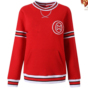 Phi |   Beta |   Sigma |   Hermandades |   Sudadera de Forro Polar Roja para Mujer, Cuello Redondo, Manga Raglán, Bordado Frontal, Poliéster/Algodón, Estilo Griego - Product Image 4