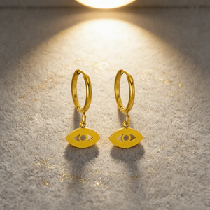 Collar Ojo de Diablo para Mujer, Estilo Casual, Acero Inoxidable 304 con Baño de Oro de 18K de 0.03µm, con Cadena de Cable - Product Image 3