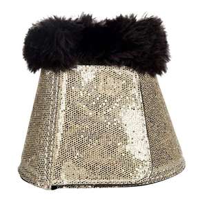 Luxury Black Sequin Horse Boot With <b>Fur</b> <b>Trim</b> Protective Leg Cover Luxury horse leg protection Sequin horse boot with <b>fur</b> - Product Image 6