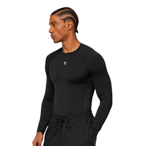 Camiseta de Manga Larga Ajustada en Color Negro para Hombre, Ropa Deportiva, Ropa Activa y Ropa de Entrenamiento, Transpirable y Elástica - Product Image 3