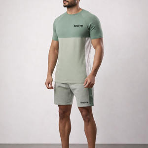 Conjunto de Camiseta y Pantalones Cortos Deportivos para Hombre, con Paneles en Contraste, Logotipo Personalizado XD2GYM, Ropa Deportiva Transpirable - Product Image 5