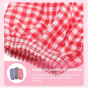 Unisex Children's Checkered Pants Blue Black Red Plaid Cotton Elastic Waist Pants for Kids <b>Cooling</b> Technology with UV Protection - Product Image 5