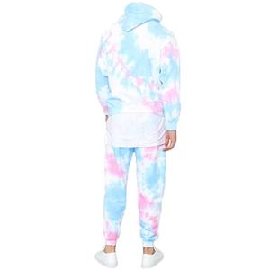 Trajes de chándal unisex talla XXL Tie-Dye ropa de correr de lana multicolor con logotipo impreso estilos de otoño transpirables para hombres - Product Image 4