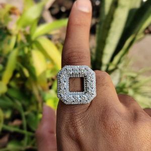 Anillo de Compromiso Unisex de Plata de Ley 925, Chapado en Rodio, Estilo Hip Hop, Diseño de Racimo, Regalo de Aniversario de Bodas, Joyería para Él - Product Image 1