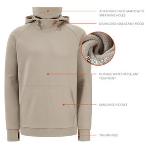 Fabricant OEM ODM, logo personnalisé, sweat à capuche double couche pour homme, tissu épais, chaud, hiver, 100% coton, uni, streetwear décontracté - Product Image 6