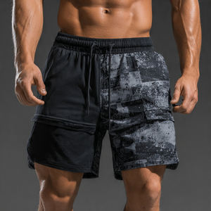 Pantalones Cortos Deportivos para Hombre, Secado Rápido, Estampados, Cintura Alta con Cordón Ajustable, 100% Poliéster, para Verano - Product Image 1