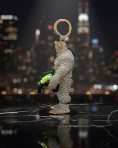 Colgante VVS Moissanite Gorilla de Plata de Ley 925, Colgante Iced Out, Colgante Hip Hop, Colgante Bling Personalizado para Hombre - Product Image 2