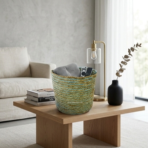 Grand panier à linge tressé Mendong au design moderne, écologique, pour la maison et les restaurants – Rangement organisé et décoration intérieure - Product Image 5