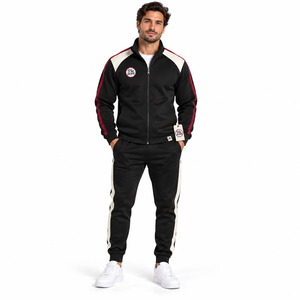 Premium Men Zipper Tracksuit Two Piece Training Outfit Full Zip <b>Jacket</b> Jogger Pants Breathable Fabric Casual Athletic Wear OEM - Product Image 1