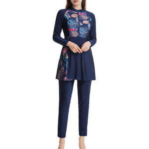 Maillots de bain respirants deux pièces pour femmes, nouveaux maillots de bain unis à coupe haute, confortables, tenues de bain islamiques Burkinis pour femmes - Product Image 1