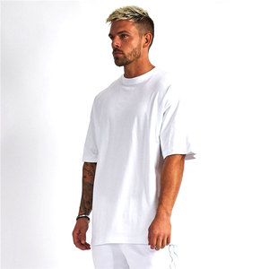 T-shirt Homme Oversize à Épaules Tombantes en Coton Coupe Ample Style Streetwear Décontracté Coréen Fournisseur OEM - Product Image 2