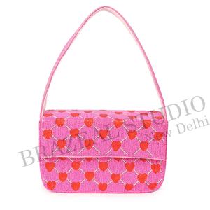 Nouvel Arrivage Sac à Main Pochette Femme Tendance à Bandoulière Unique, Motif Géométrique Perlé, pour Mariage, avec Fermeture à Rabat et Logo Personnalisable - Product Image 3